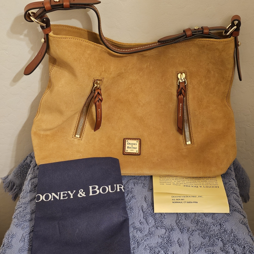 Dooney & Bourke Tan Suede Shoulder Bag